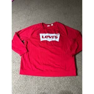 Women’s 2XL Levi’s red logo crew neck sweatshirt Levis brand comfy
